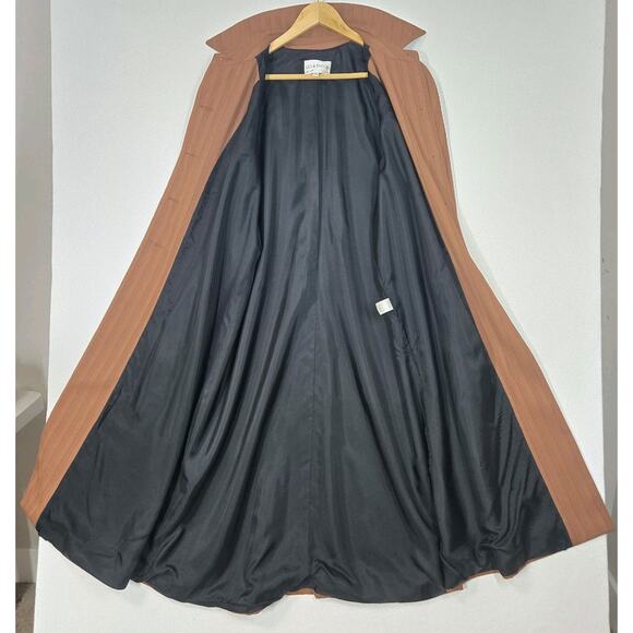 VTG Lily & Taylor Midi Coat 12 Brown Long Sleeve Pockets Button Front Oversized - Picture 8 of 16
